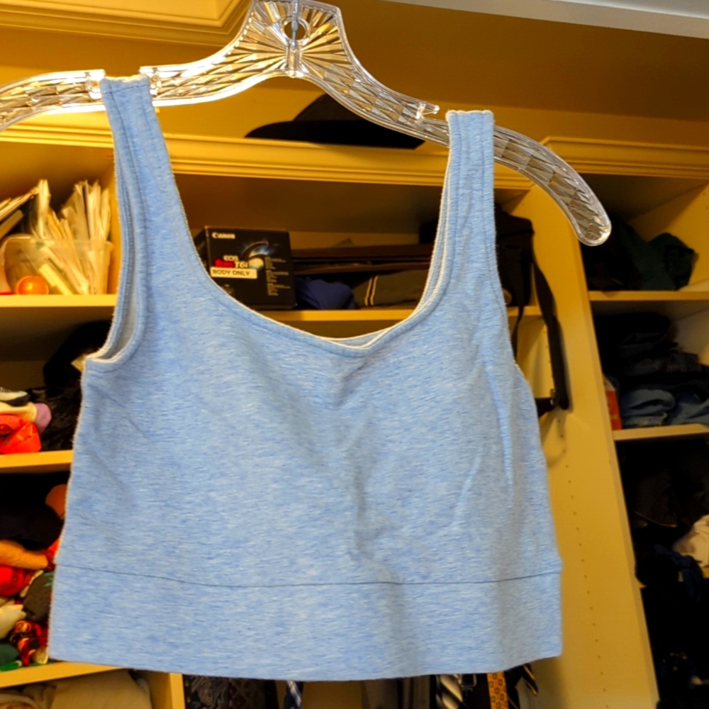 Loft outlet sports bra/crop top size xs. Light blue/gray